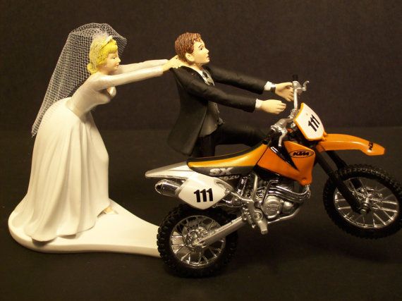 Dirt Bike Groom Wedding Cake Topper