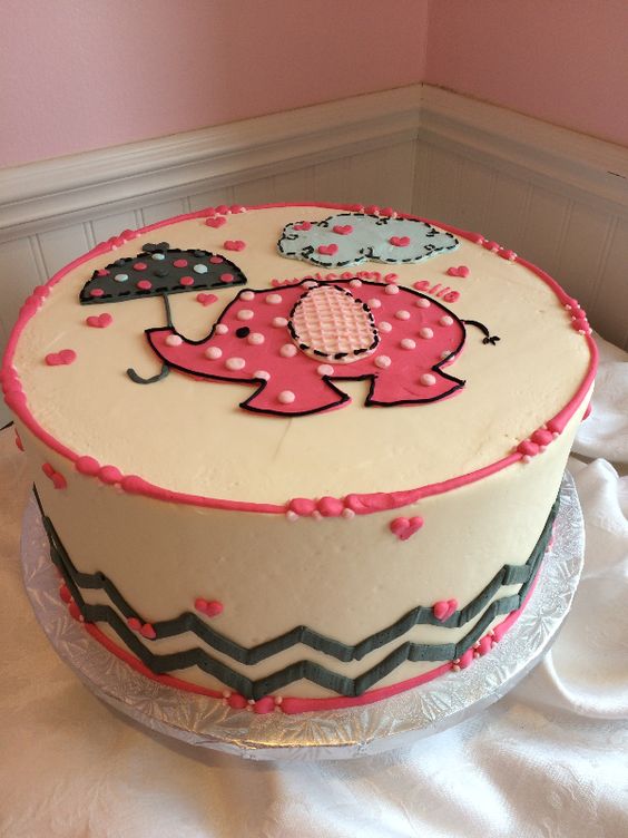 Elephant Baby Shower Cake