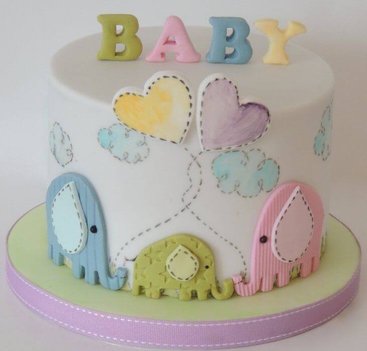 Elephant Baby Shower Cake