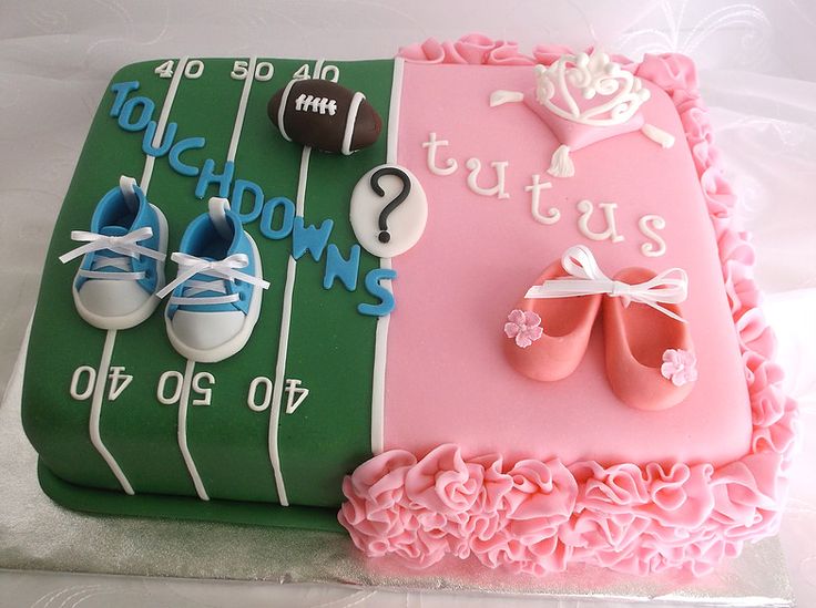 Football or Tutu Gender Reveal Cake