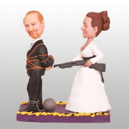 Funny Bride and Groom Wedding Cake Topper