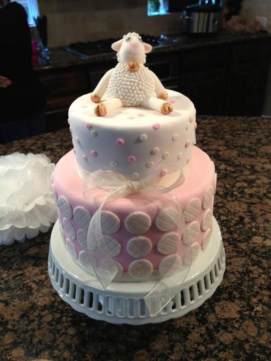 Girl Baby Shower Cakes Lambs