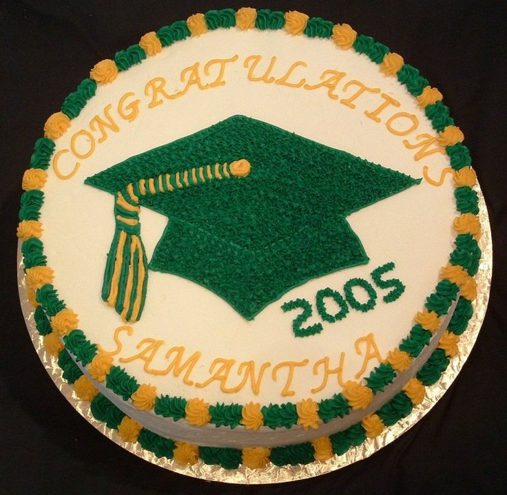 Green and Yellow Graduation Cake Ideas