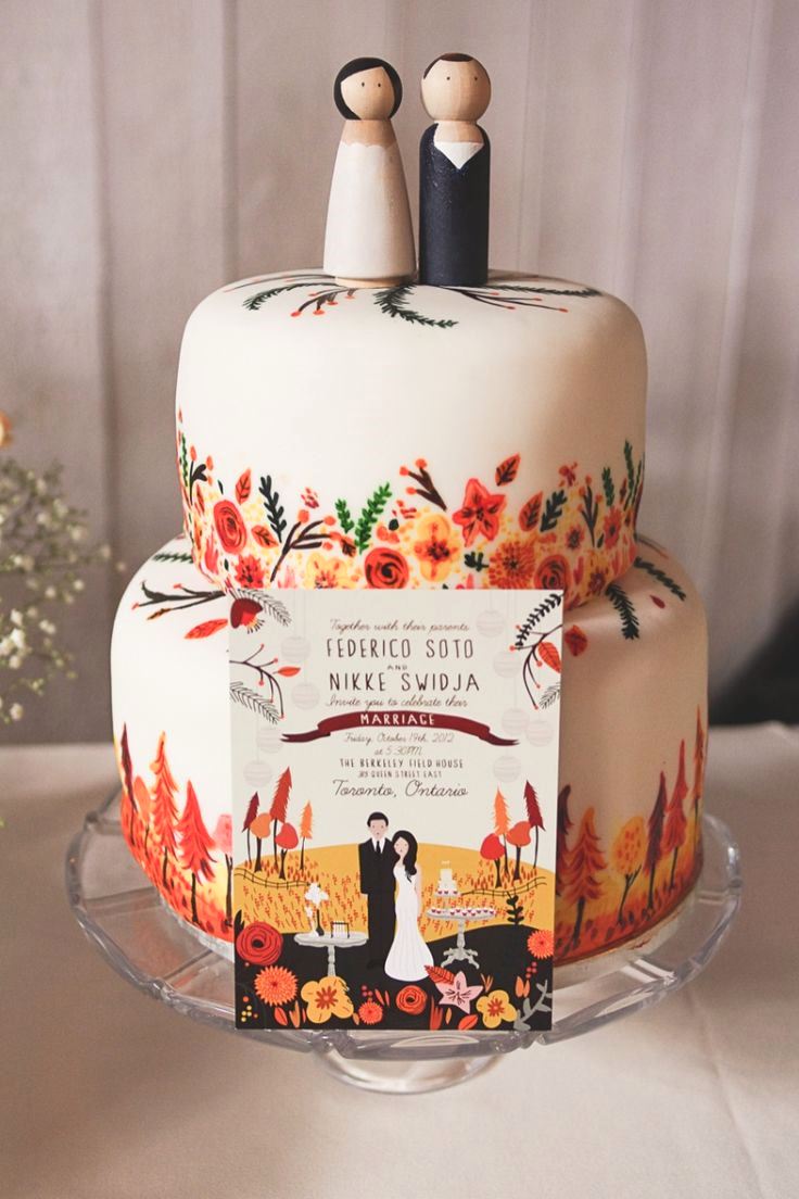 Hand Painted Wedding Cake