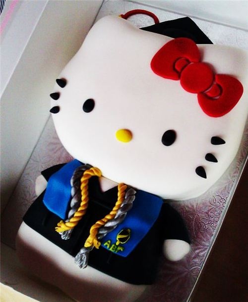 Hello Kitty Graduation Cake