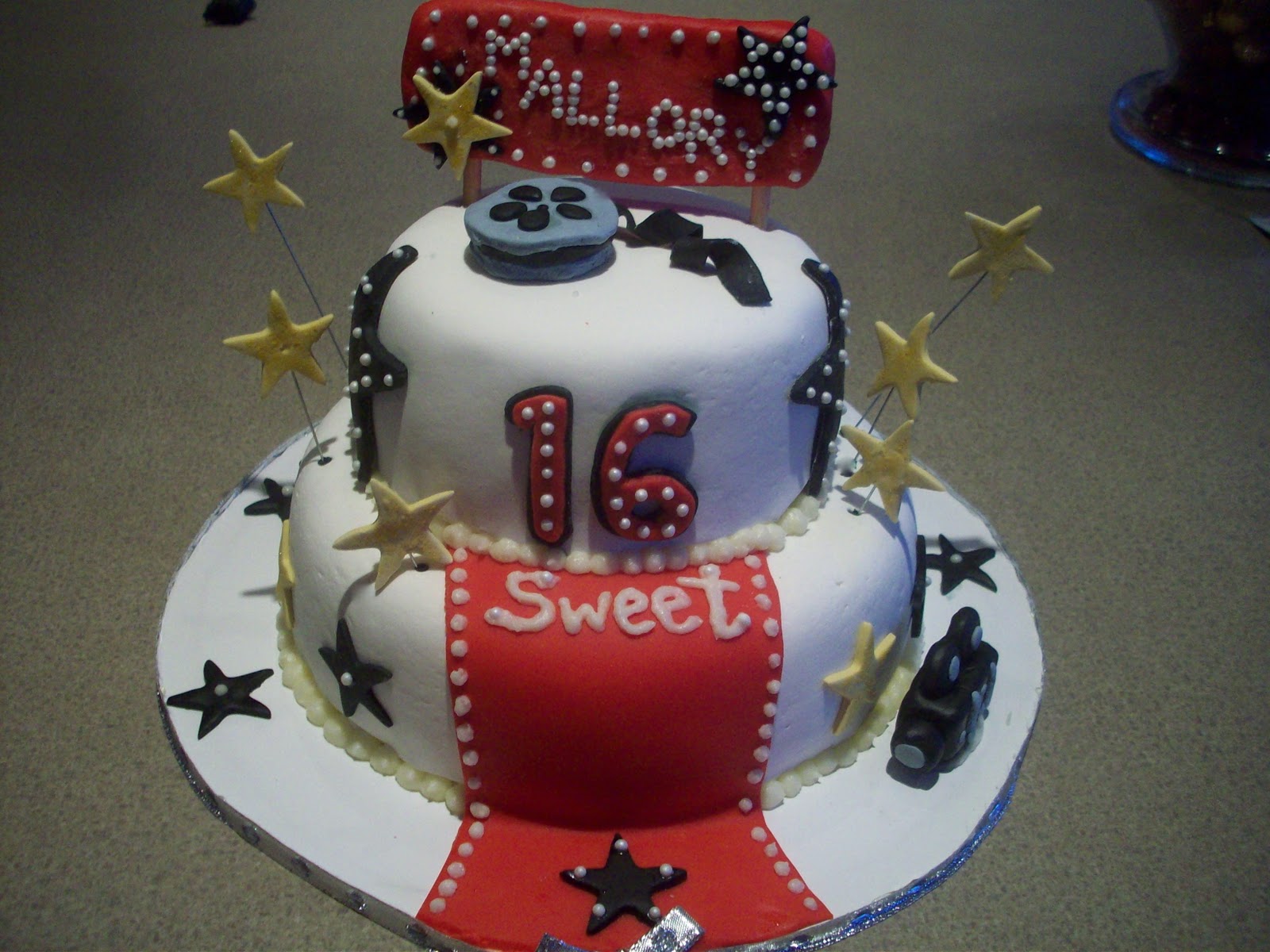 Hollywood Sweet 16 Birthday Cake