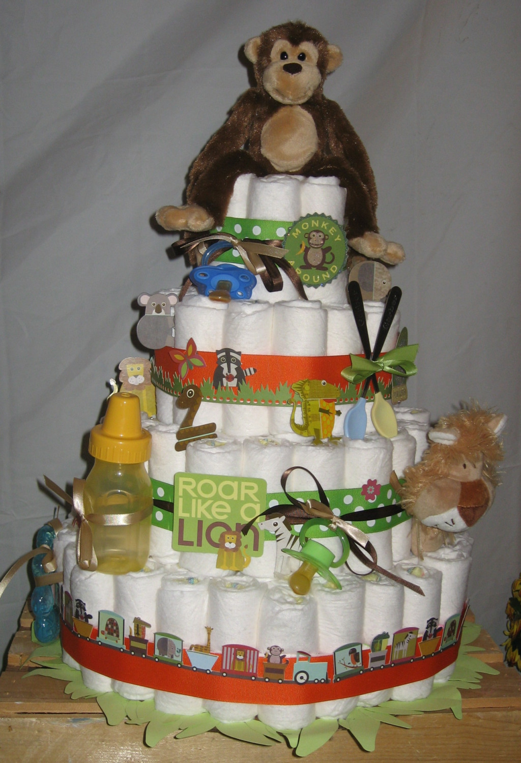 Jungle Animal Diaper Cake