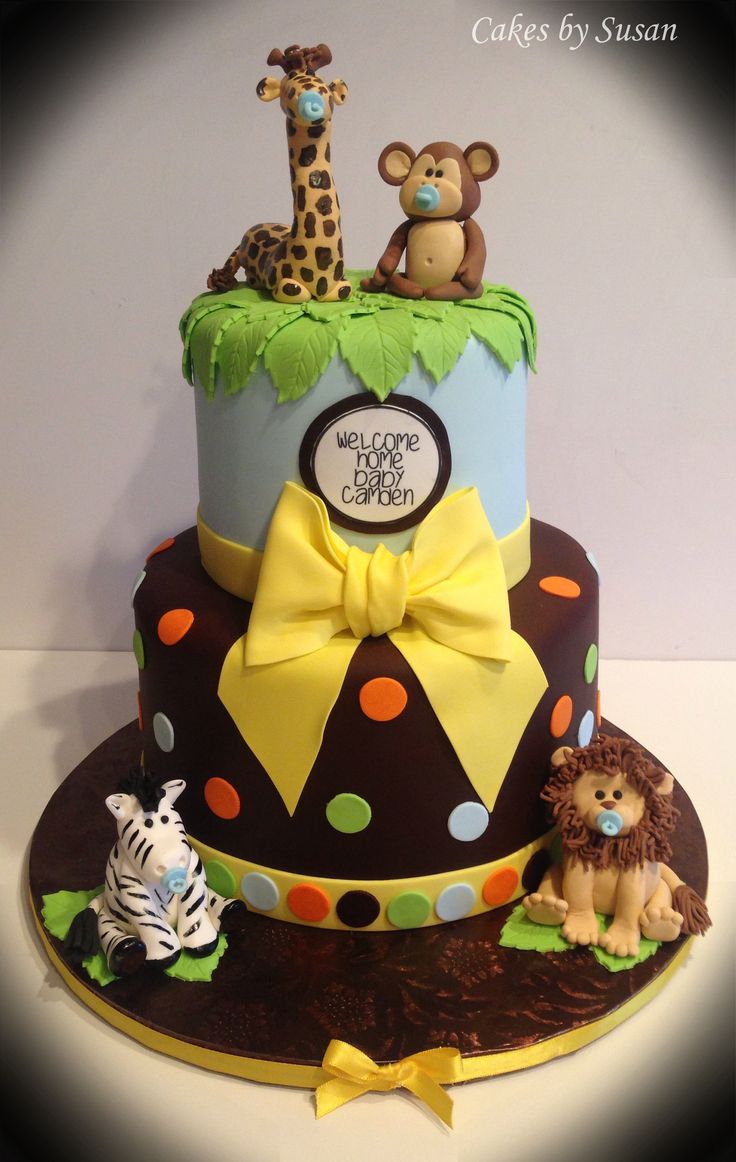 7 Photos of Jungle Baby Shower Cakes