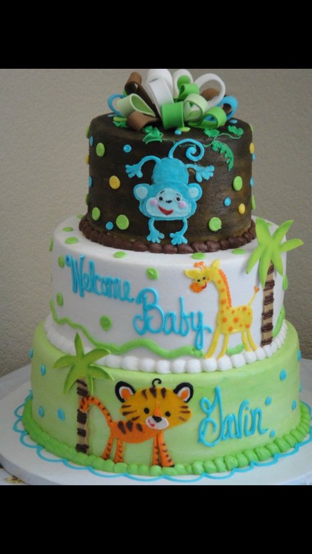 Jungle Themed Baby Shower Cake