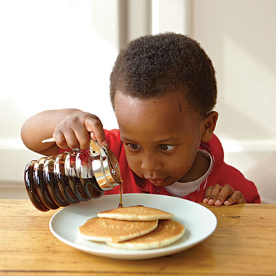 Kids Eating Breakfast Pancakes