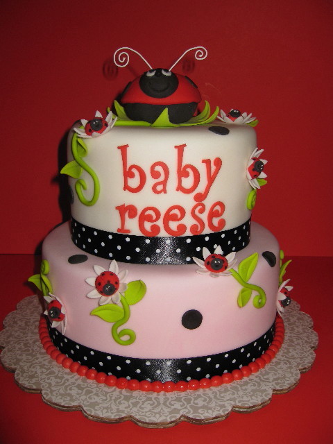 Ladybug Baby Shower Cake