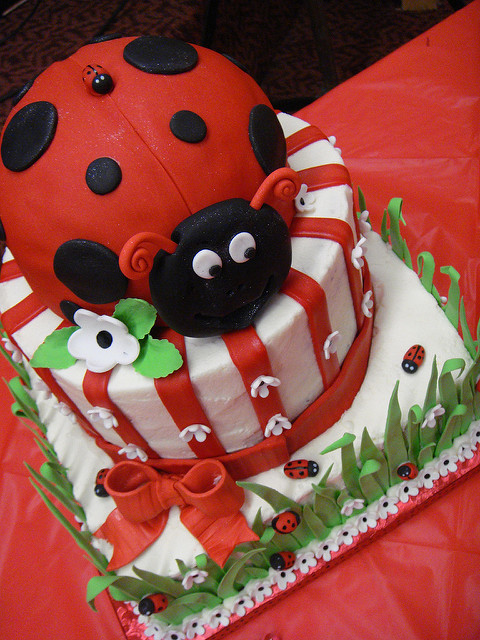 Ladybug Baby Shower Cake