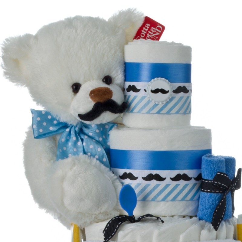 Little Man Mustache Diaper Cake