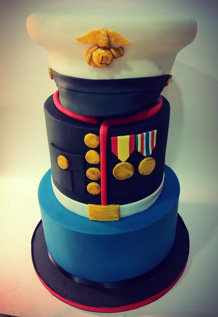 Military Marine Grooms Cake