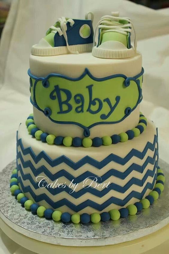 13 Photos of For Green And Grey Chevron Baby Shower Cakes