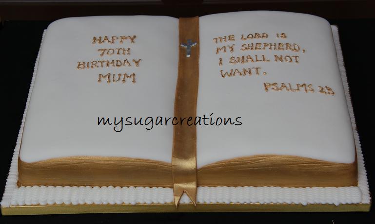 Open Bible Cake Design