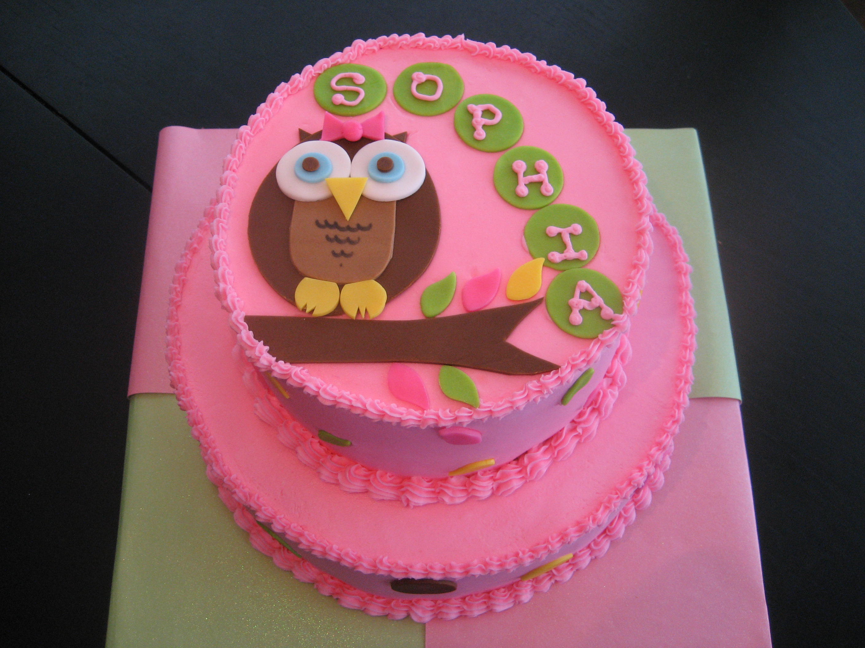 Owl Baby Shower Cake