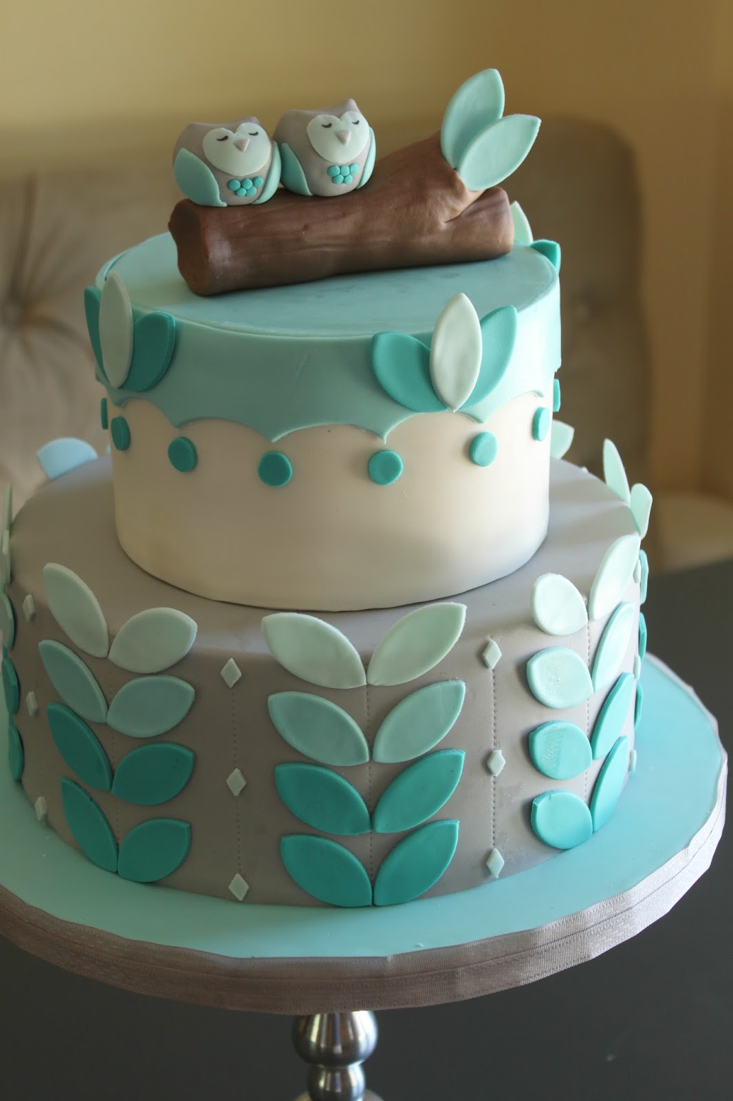 Owl Baby Shower Cake