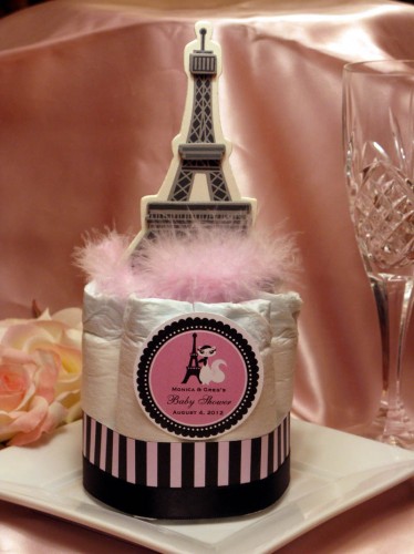 Paris Theme Baby Shower Diaper Cake