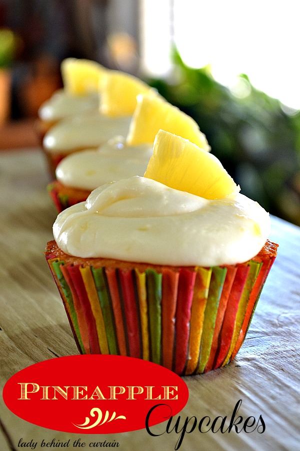 Pineapple Cupcakes with Cream Cheese Frosting