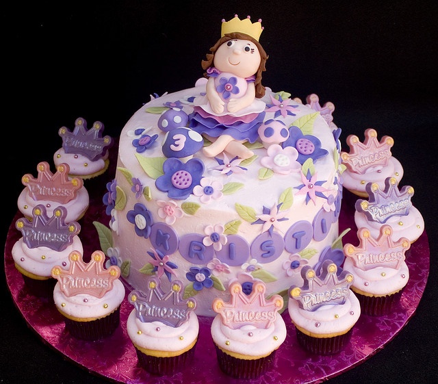 Pink and Purple Princess Cake