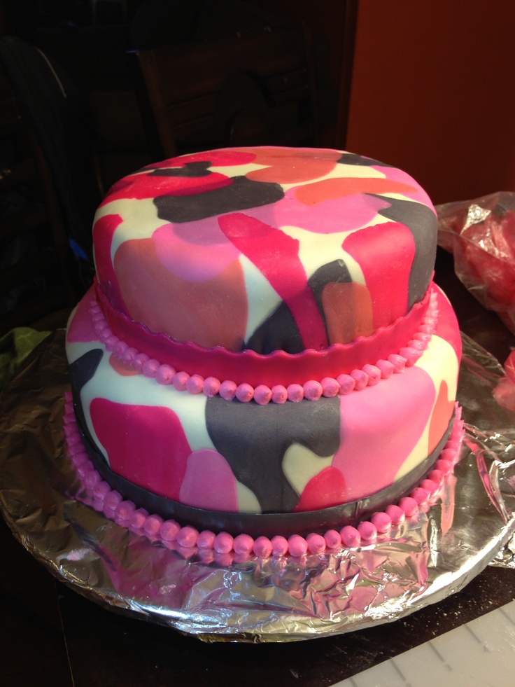 Pink Camo Cake