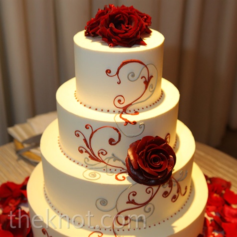 Red Black and Silver Wedding Cakes