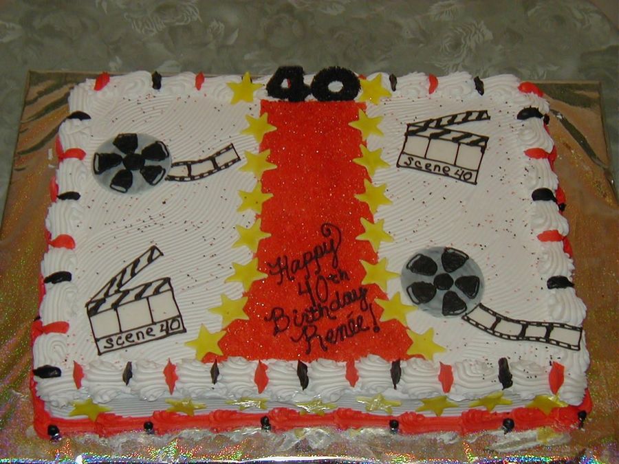 Red Carpet Movie Bday Cake - Half Sheet