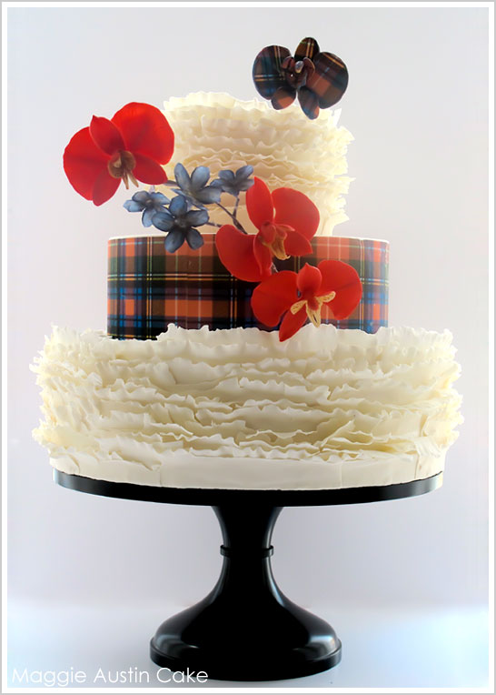 Scottish Tartan Wedding Cake