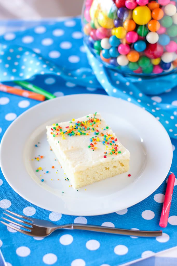 Sheet Cake with Fluffy Frosting