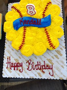 Softball Cake Made Out of Cupcakes