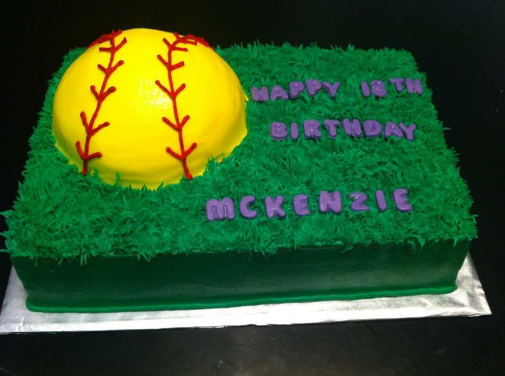 Softball Themed Sheet Cake