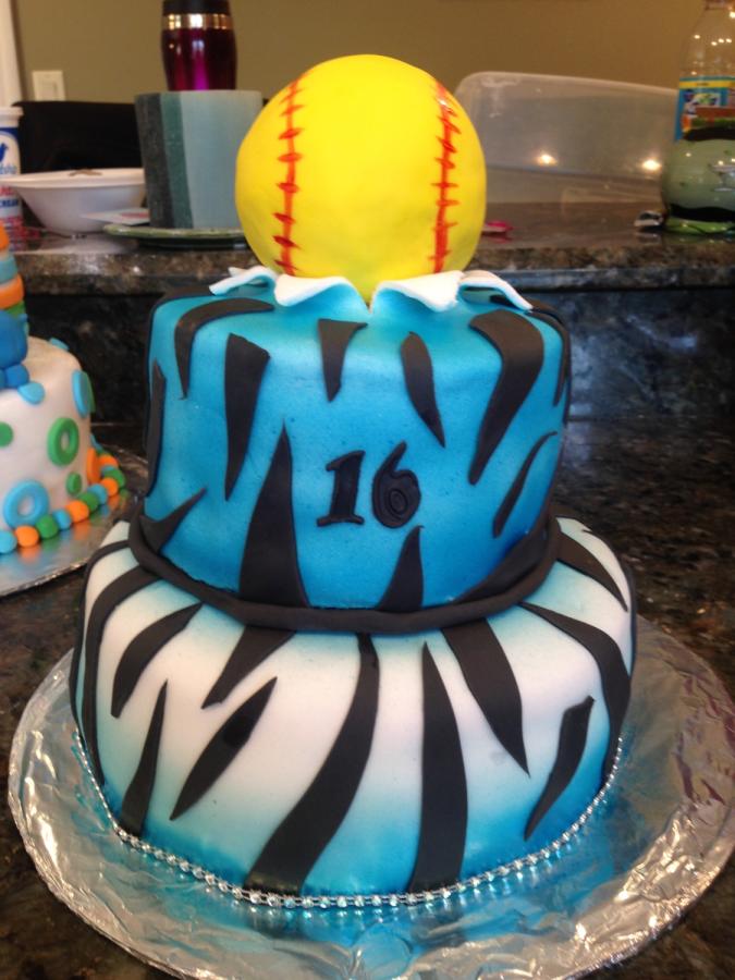 Sweet 16 Softball Cake