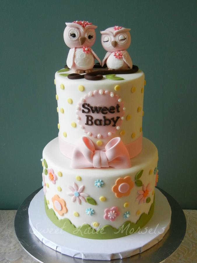 Sweet Baby Shower Cake Owls