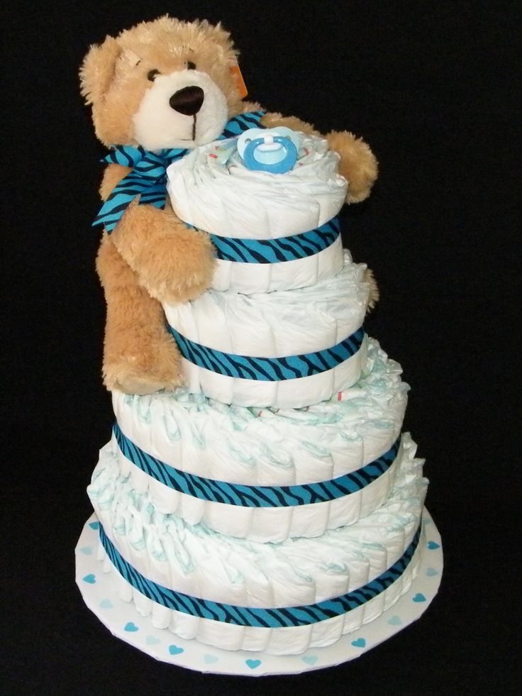 Teddy Bear Diaper Cake