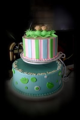 Twin Baby Shower Cake