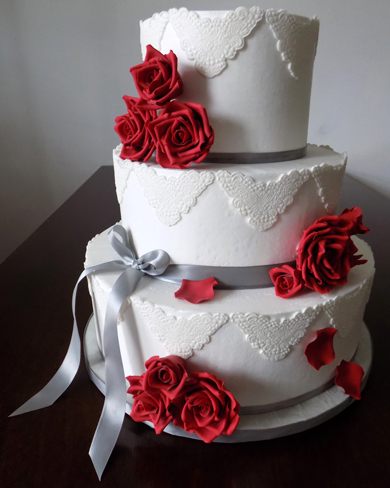 8 Photos of Red White And Silver Buttercream Wedding Cakes Images