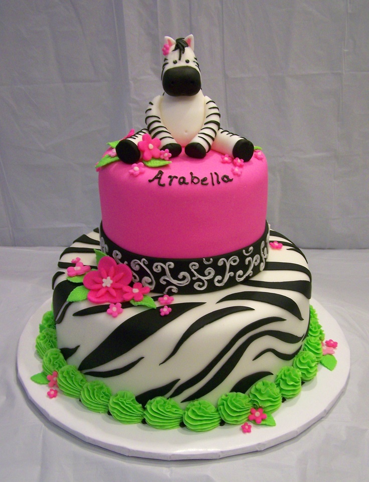 Zebra Baby Shower Fondant Cake