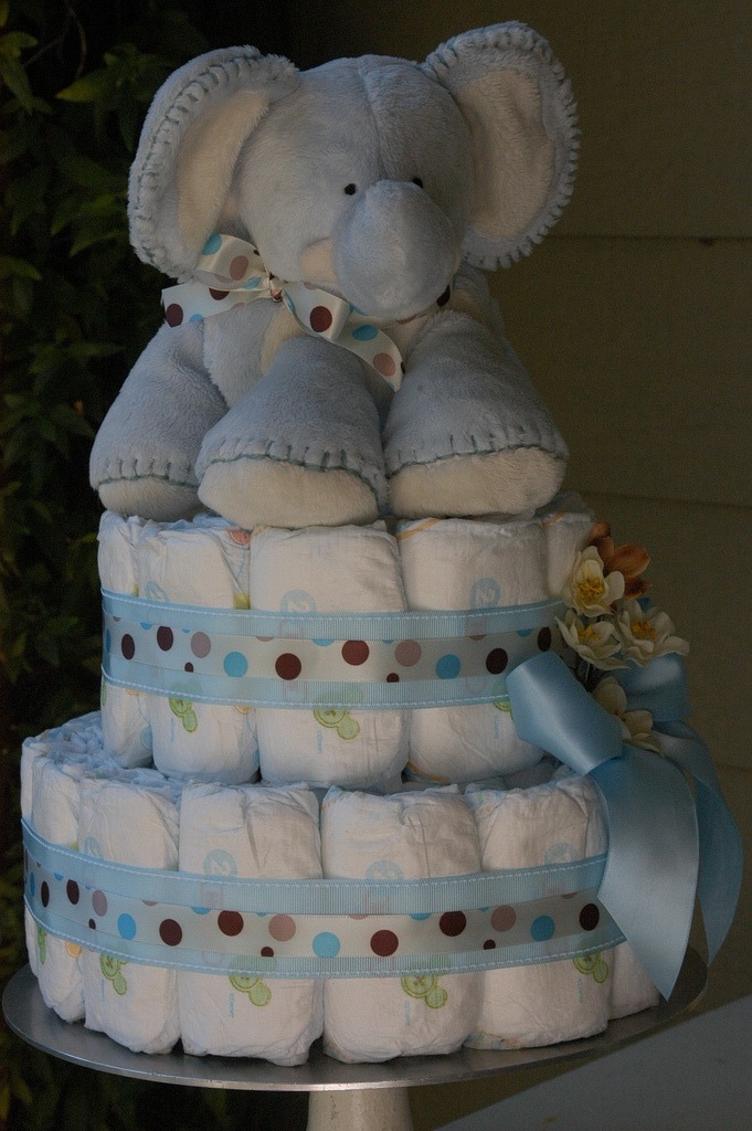 Baby Boy Elephant Diaper Cake