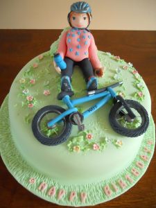 Bike Girl Birthday Cake