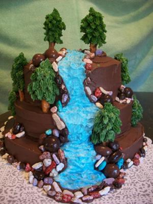 Chocolate Cake with Waterfall Ideas