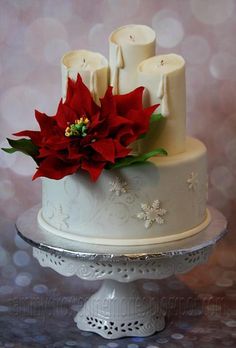 Christmas Poinsettia Cake