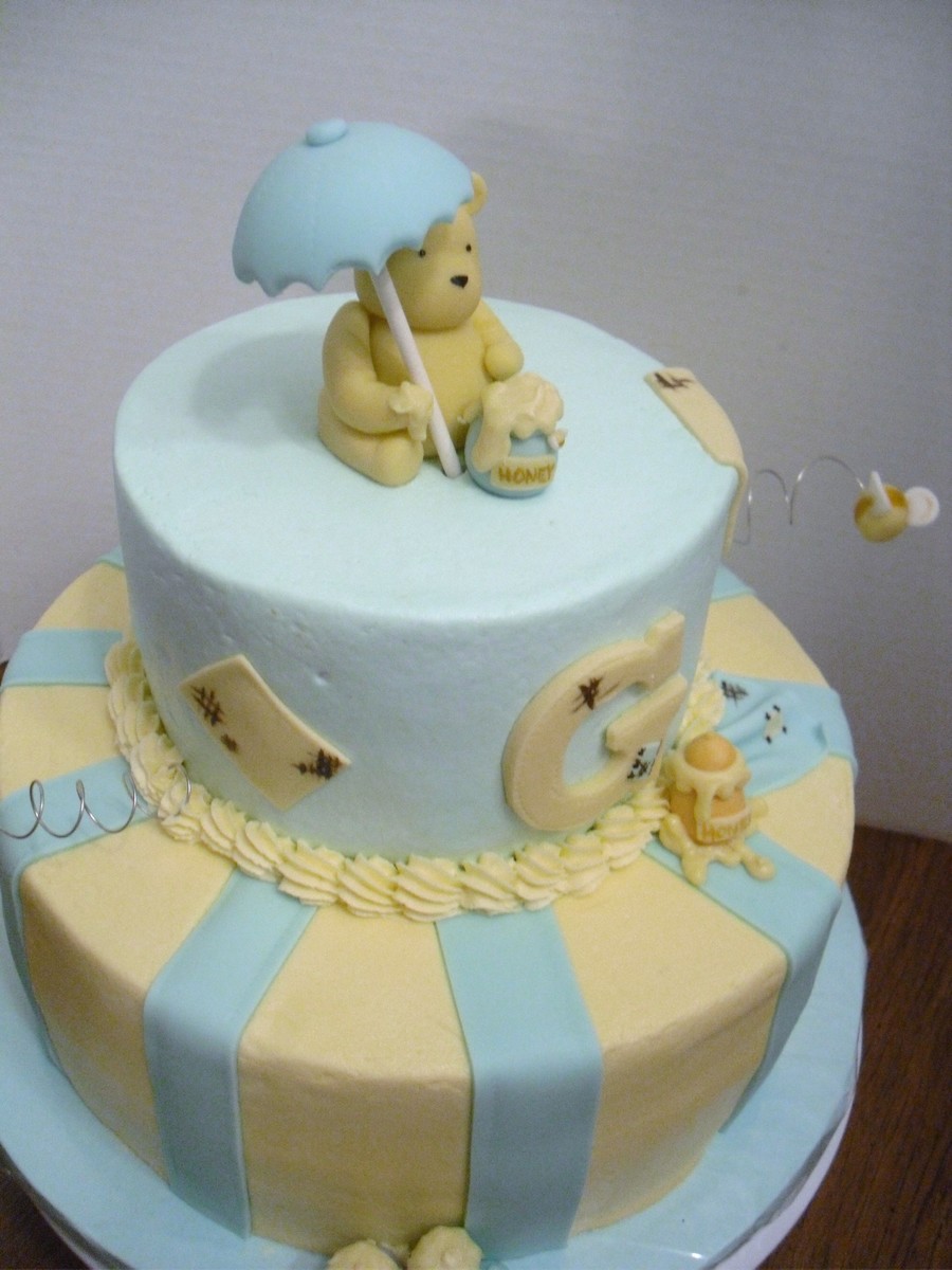 Classic Winnie Pooh Baby Shower Cakes