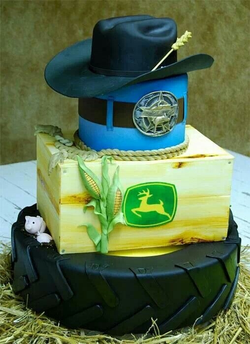 6 Photos of John Deere Graduation Cakes