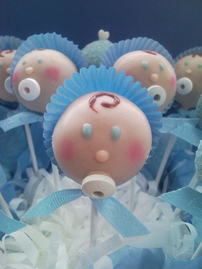 Cute Cake Pops for Baby Boy Shower