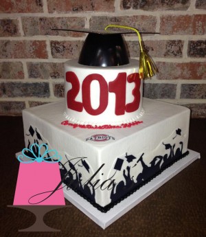 Graduation Cake with Silhouette