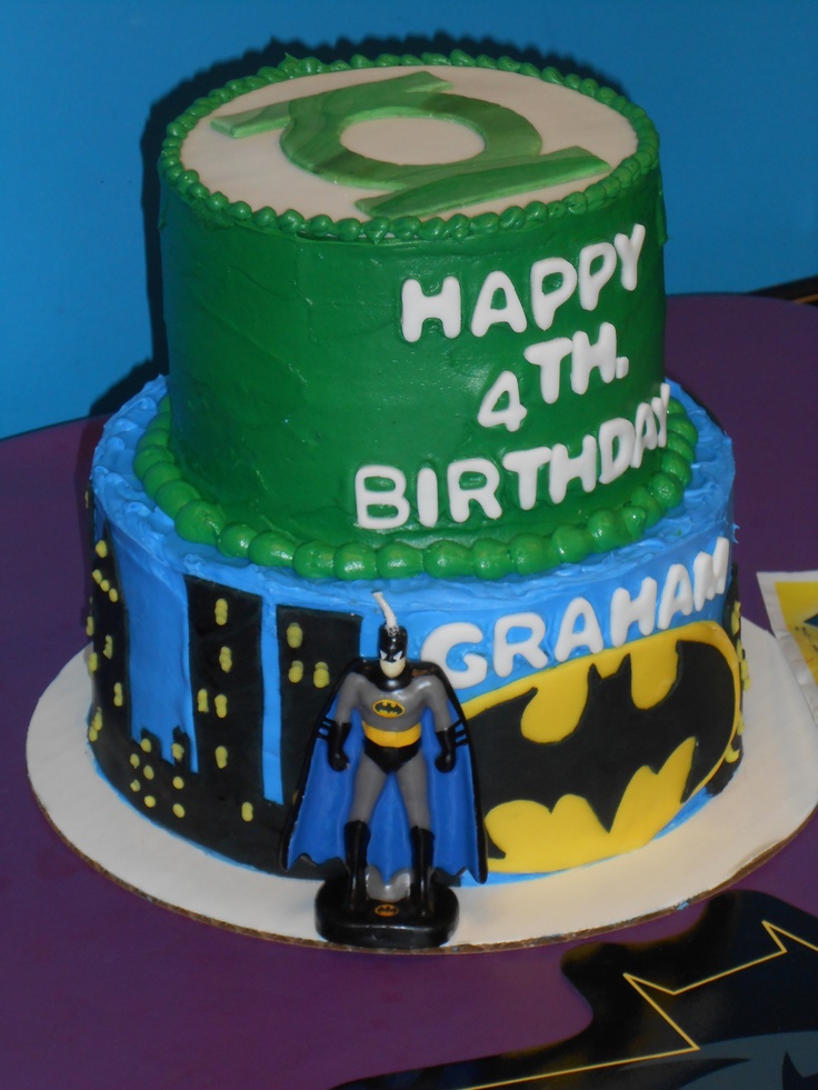 Green Lantern and Batman Cake