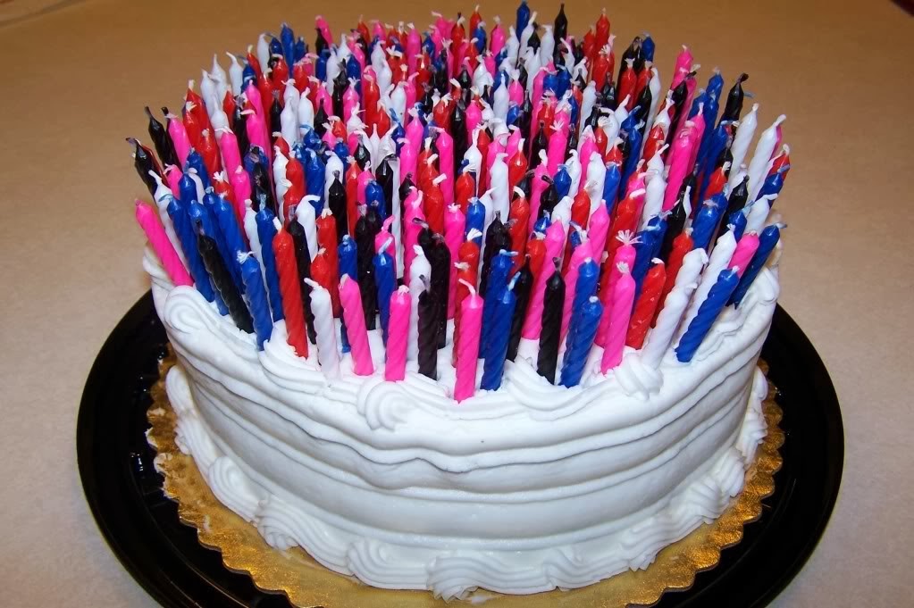 Happy Birthday Cake with Lots Candles