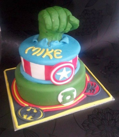 Hulk and Spider-Man Birthday Cake