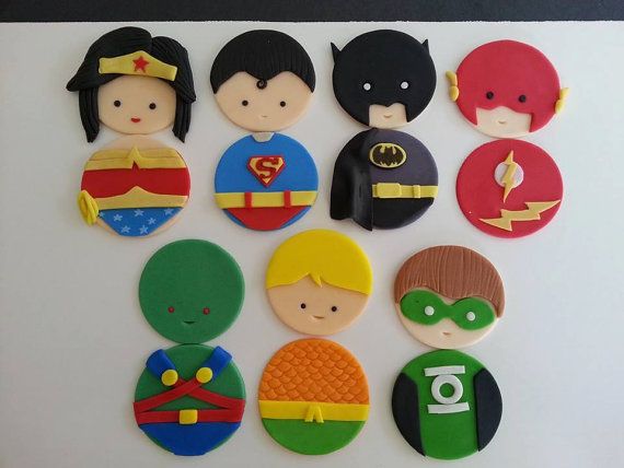 Justice League Superhero Cupcake Toppers